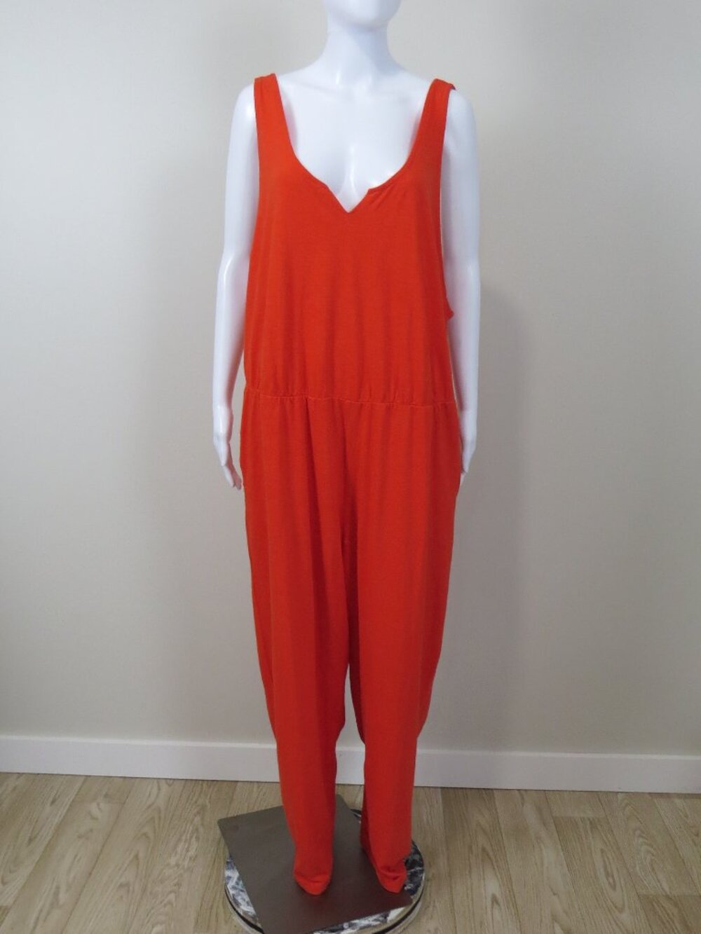 NEW Known Supply Overalls Jumpsuit Organic Cotton Pockets SIZE 3XL Orange Ginger